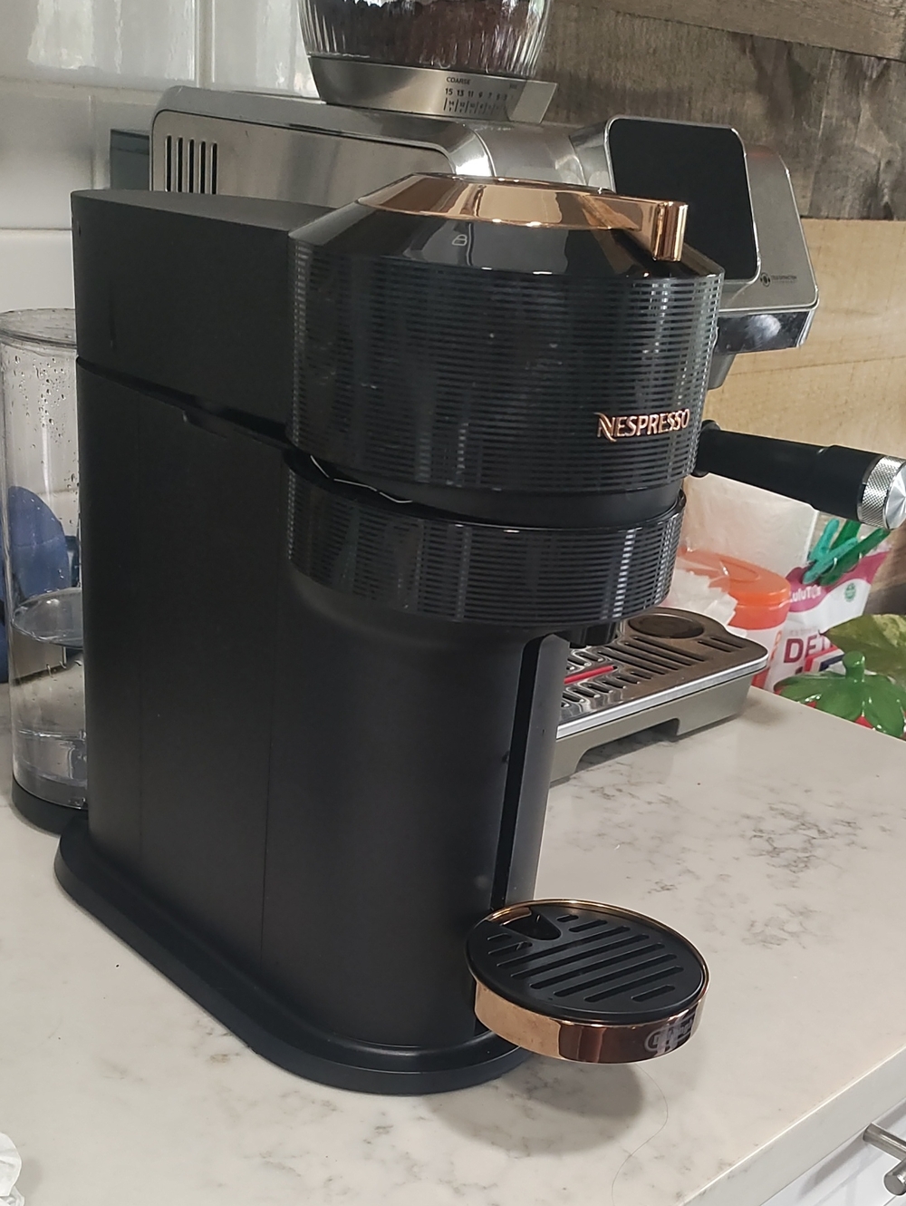 Nespresso VERTUO NEXT Coffee & Espresso Machine in Black with Rose Gold Trim